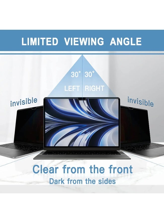 Magnetic Privacy Screen Protector Compatible with Macbook Air 13.6/13 Inch (2022-2026, M2, M3, M4,M5), Removable Matte Anti Blue Light & Glare Protector Private Security Filter for 13.6inch Mac Laptop Shield - Image 2